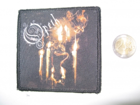 Opeth ofsetová nášivka po krajoch obšívaná  cca. 9x9cm